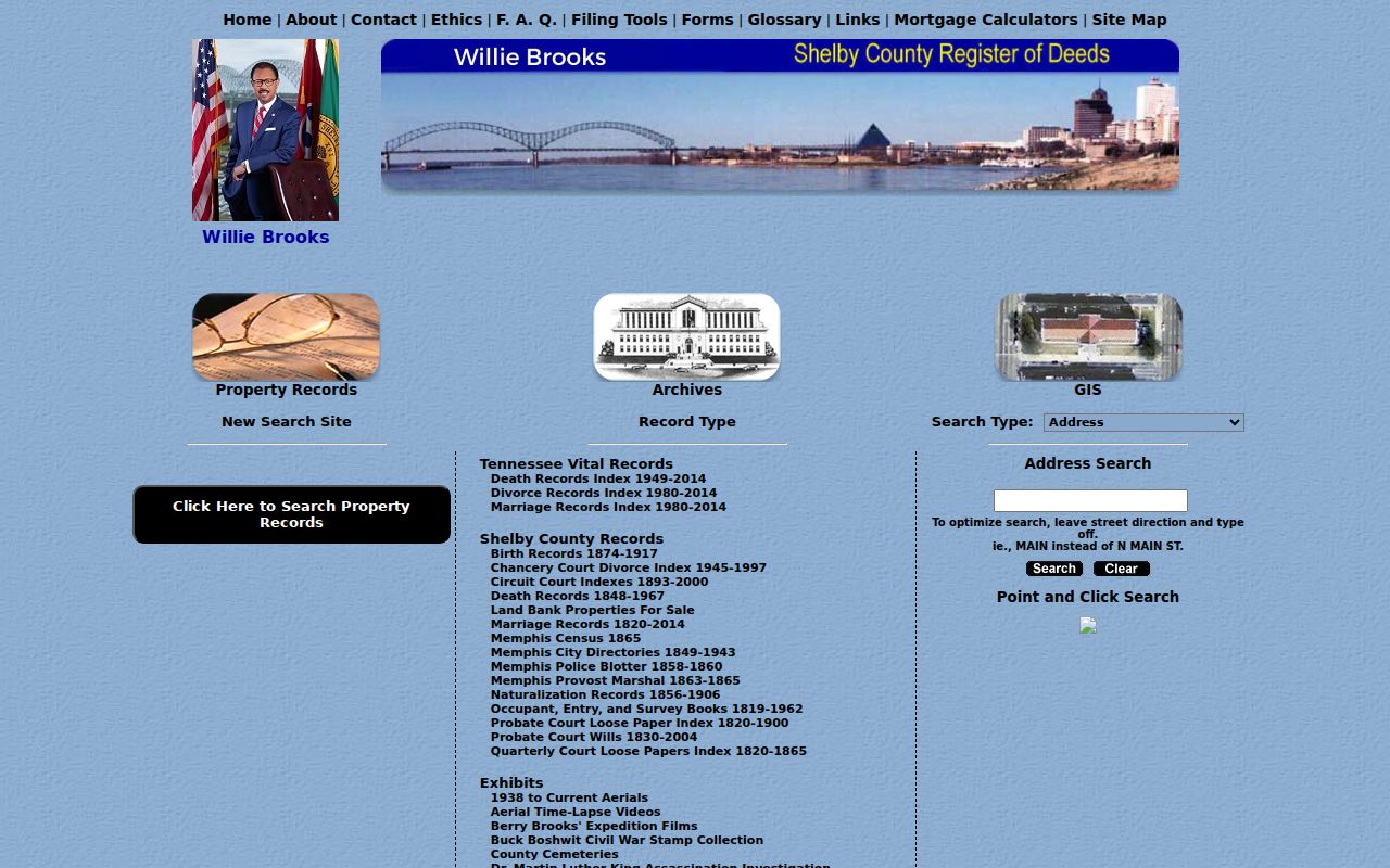 Germantown residents directory Shelby Register of Deeds index tabs