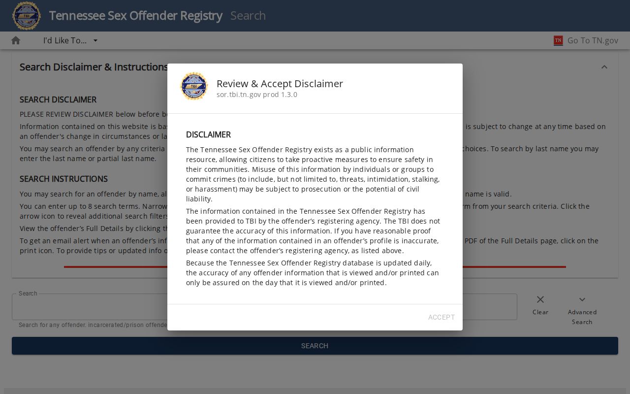 Germantown residents directory Tennessee TBI registry search fields
