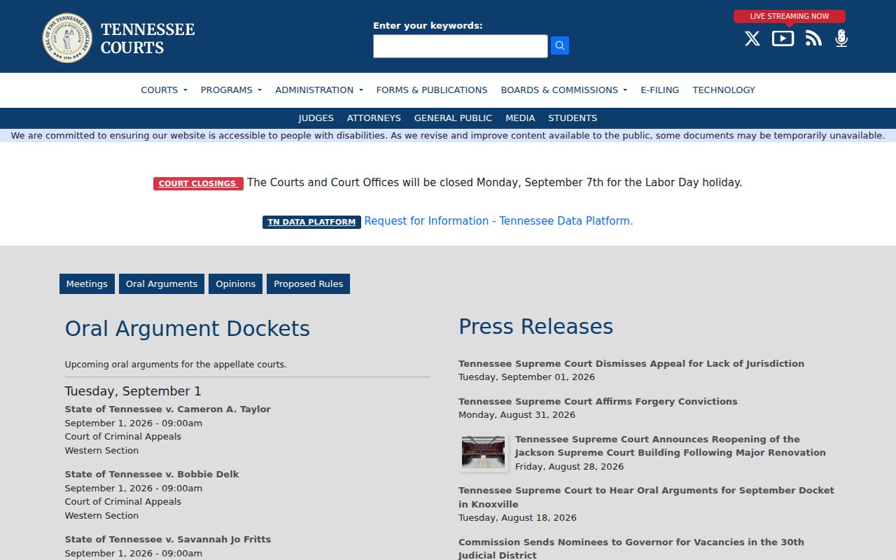 Germantown residents directory Tennessee Courts public records entry point